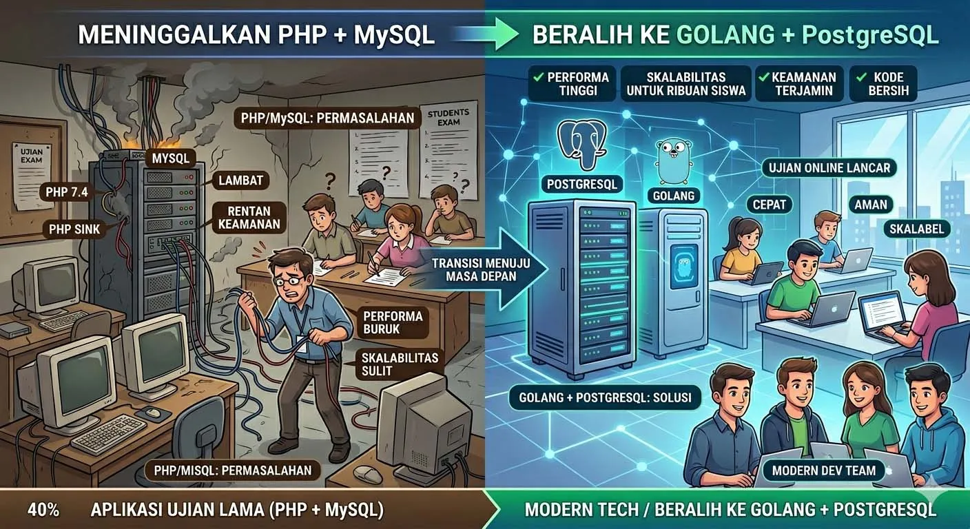 Mengapa aplikasi Ujian mulai beralih ke Golang + PostgreSQL